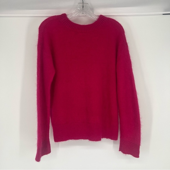 ALC Mohair Wool Blend Hot Pink Pullover Crew Neck Designer Knit Sweater XS - Picture 9 of 9